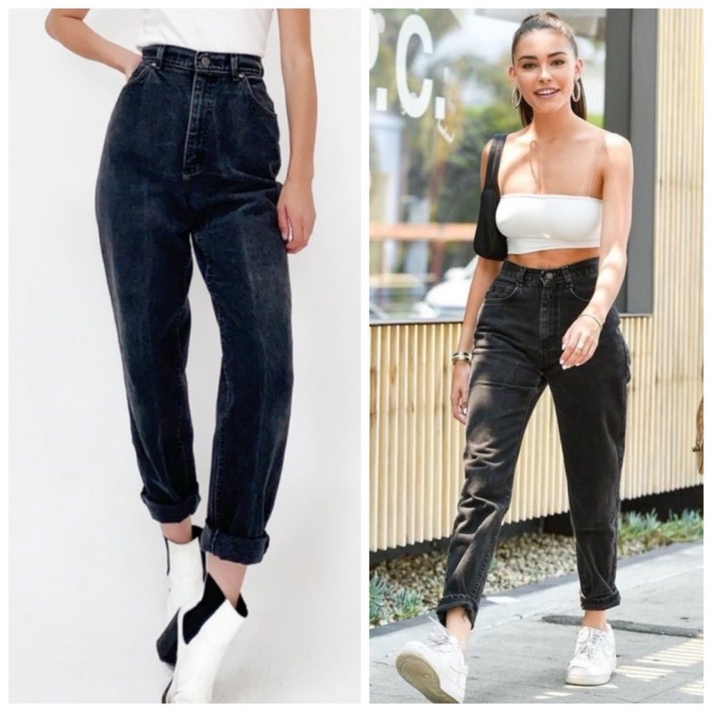 Vintage 80’s Lee High Rise Tapered Mom Jeans Black Sz 10